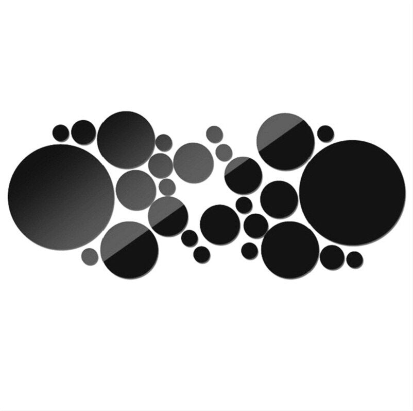Decorative Round Mirror Wall Stickers Set