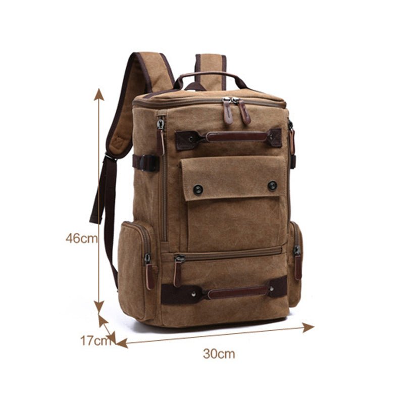 Men's Rectangular Shaped Canvas Backpack
