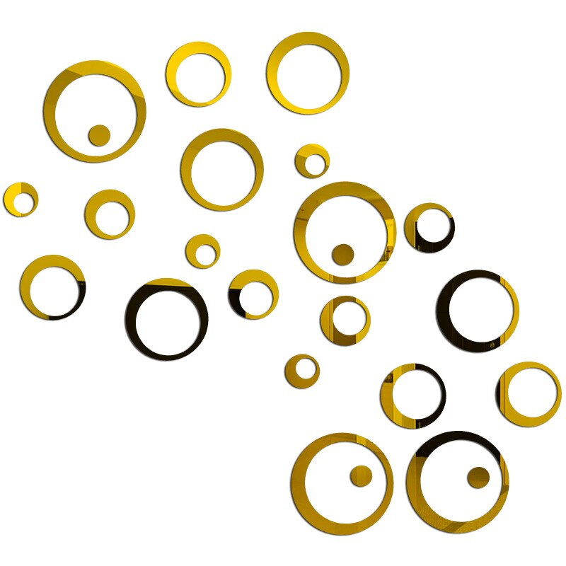 Decorative Round Mirror Wall Stickers Set